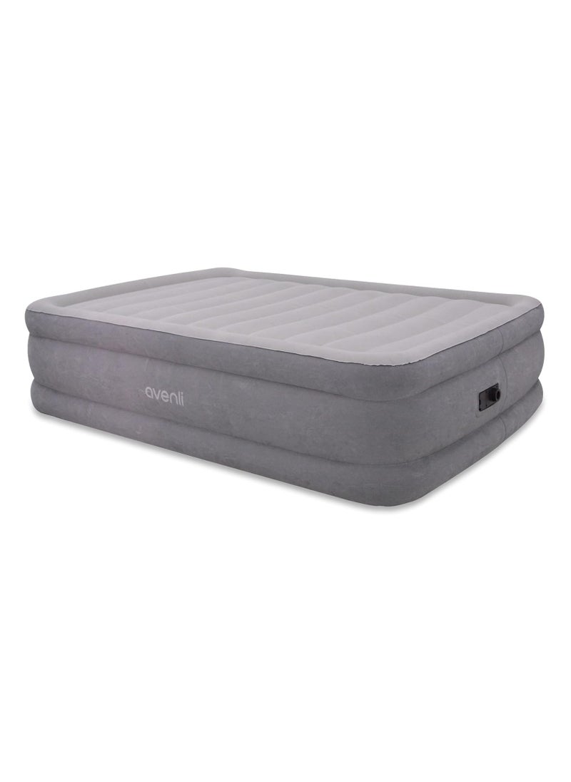FULL JOY - Self-Inflating Air Mattress Double for 2 People with Built-In / Integrated Automatic Pump 203 x 152 x 51 cm ,Grey - Image 1