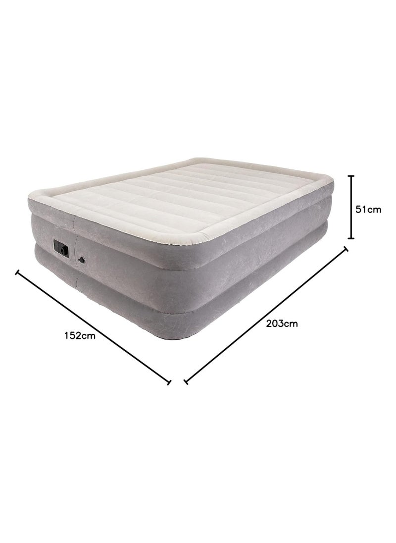 FULL JOY - Self-Inflating Air Mattress Double for 2 People with Built-In / Integrated Automatic Pump 203 x 152 x 51 cm ,Grey - Image 1