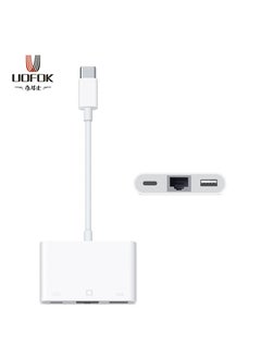 3-in-1 USB-C to RJ45 Ethernet Adapter with PD Charging OTG