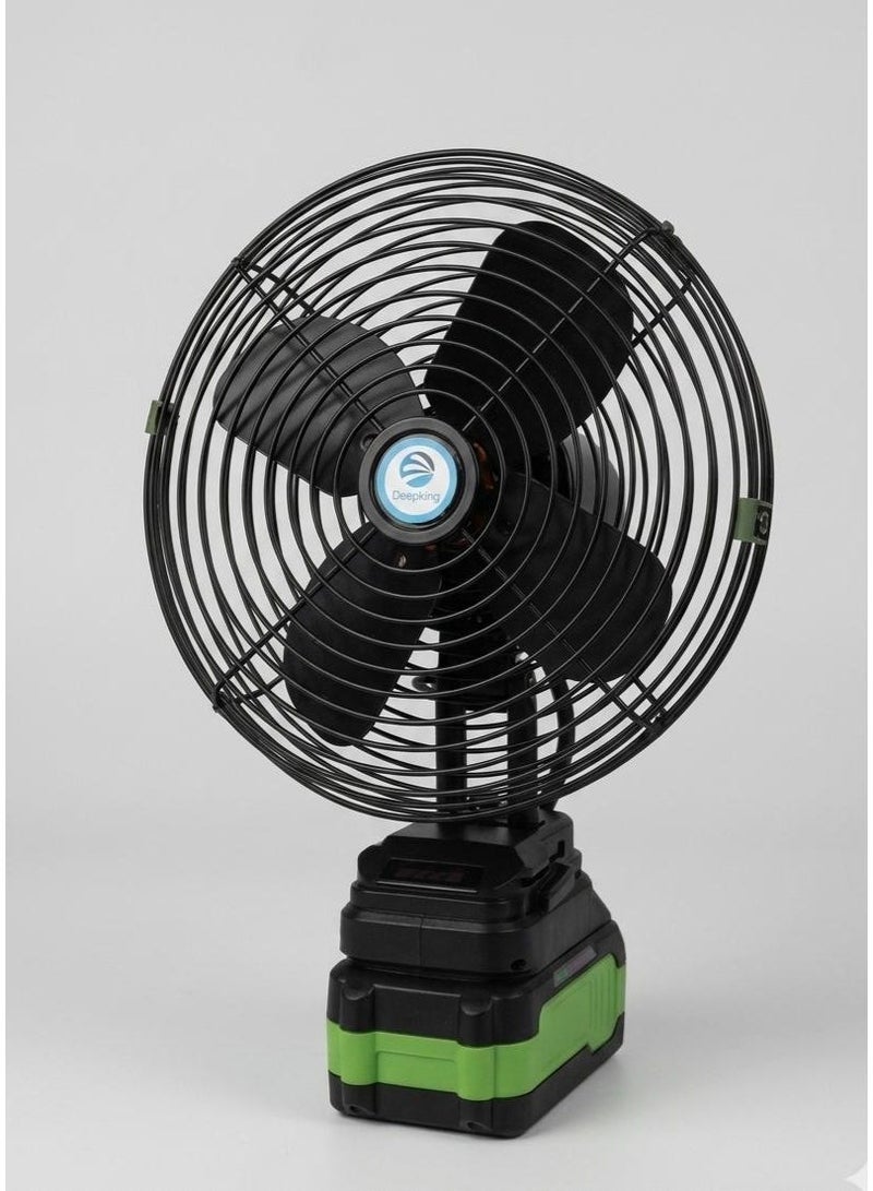 Deepking Portable High-Power Rechargeable Metal Fan with 128V ,7500MAH Lithium Battery – Industrial-Grade Cordless Fan for Indoor & Outdoor Use, Strong Airflow, Adjustable Speed, Quiet Operation – Ideal for Camping, Garage, Workshop, Travel, Emergency - Image 1