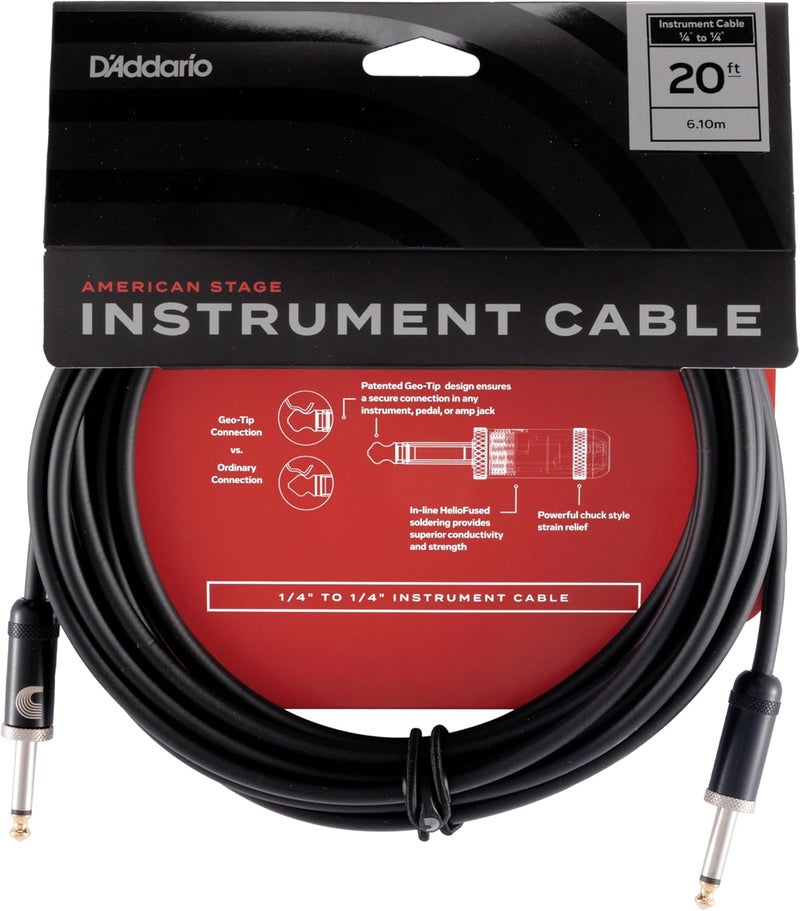 D'Addario American Stage 20ft Instrument Cable - Image 1