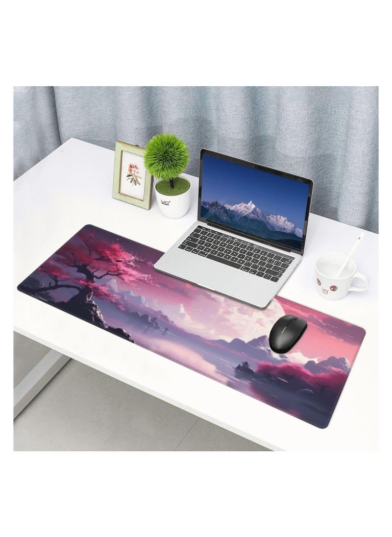 Generic Japanese Cherry Blossom Landscape Mouse Pad, Gaming Mouse Pad,Non-Slip Water-Resistant Anime Mouse pad, Large Mouse Pad, Mouse pad Gaming,, Office Desk Decor 30cm x 70cm x 2mm  - Image 5