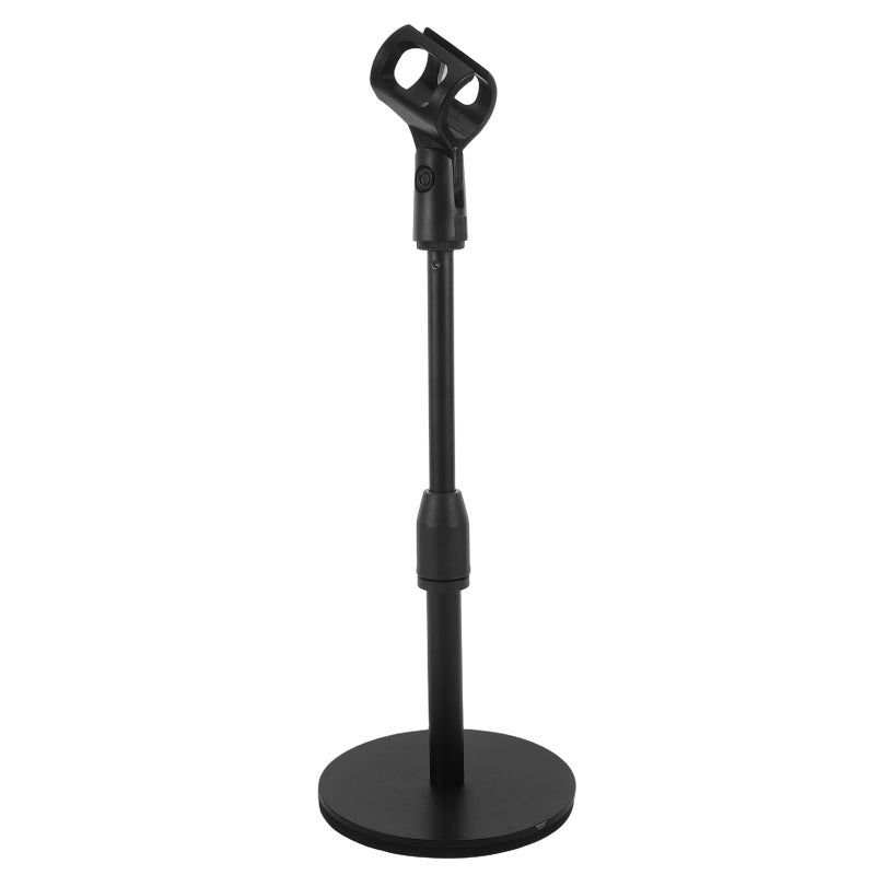 1 Set Microphone Stand Desk: Adjustable Mic Holder - Desktop Mic Mount Rack Clips With Metal Round Base For Table Singing Performance Wedding Stage Podcast - Image 5