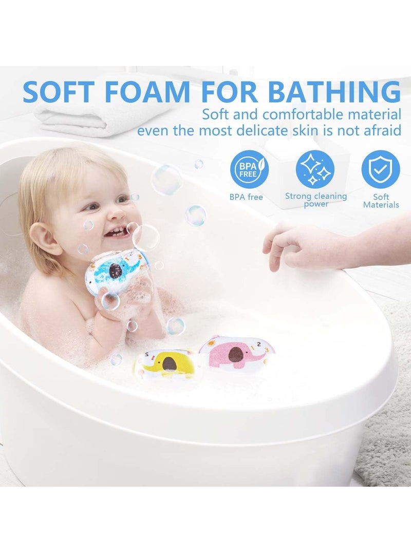 Baby Bath Sponge Soft Foam Scrub Natural Sponge for Bath, Shower Scrub Body Sponge for Kids/Babies/Men/Women (Pink Fish) - Image 5