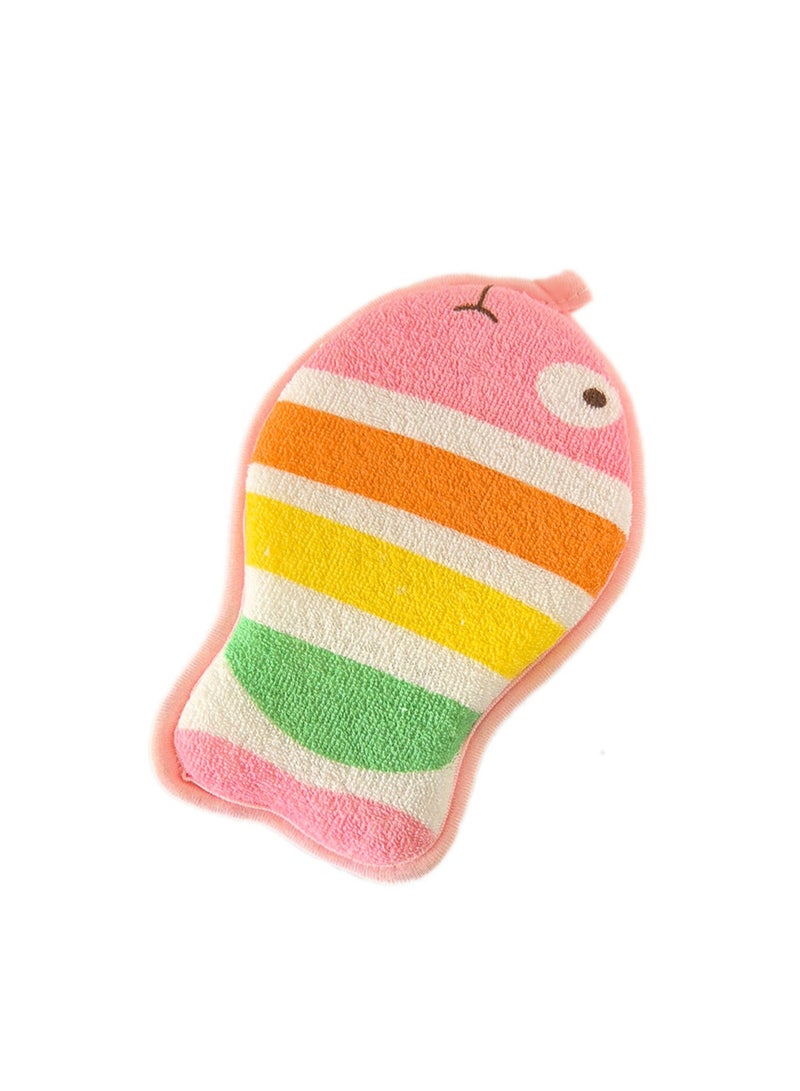 Baby Bath Sponge Soft Foam Scrub Natural Sponge for Bath, Shower Scrub Body Sponge for Kids/Babies/Men/Women (Pink Fish) - Image 1