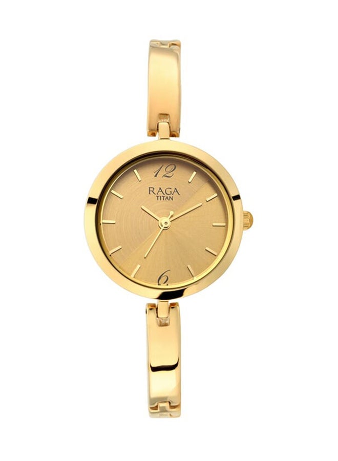 TITAN Raga Viva Golden Dial Metal Strap Watch 2606Ym06  - Image 1