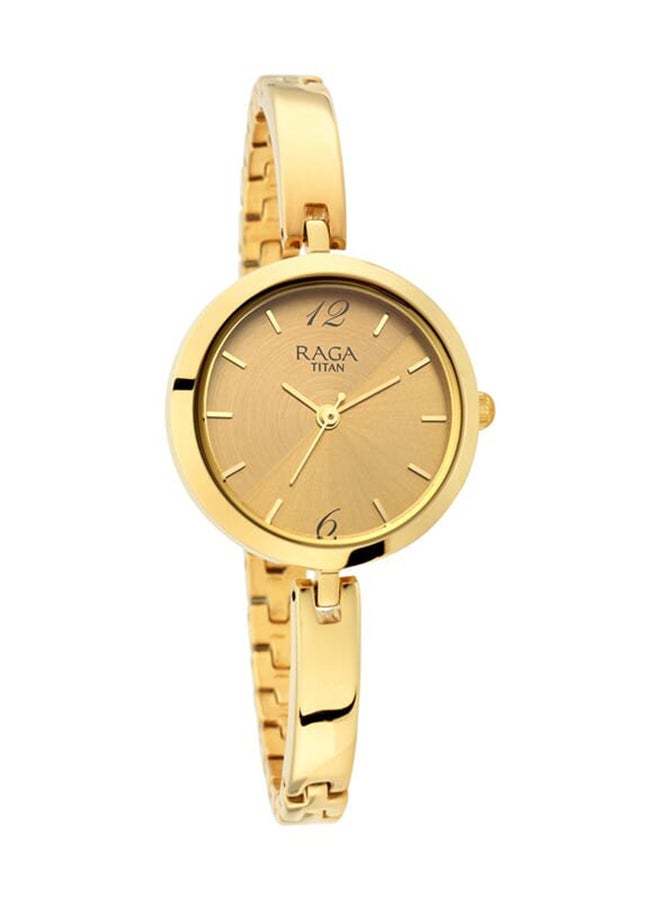 TITAN Raga Viva Golden Dial Metal Strap Watch 2606Ym06  - Image 2