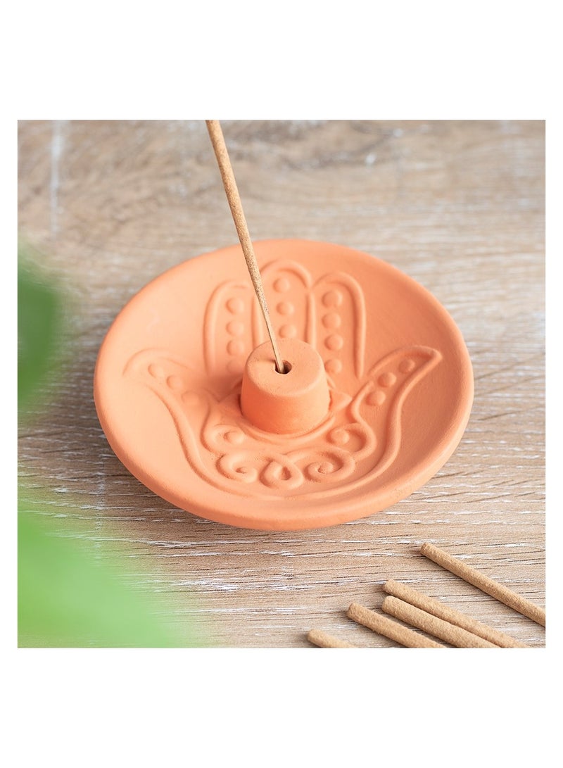 Hamsa Terracotta Incense Plate - Image 2