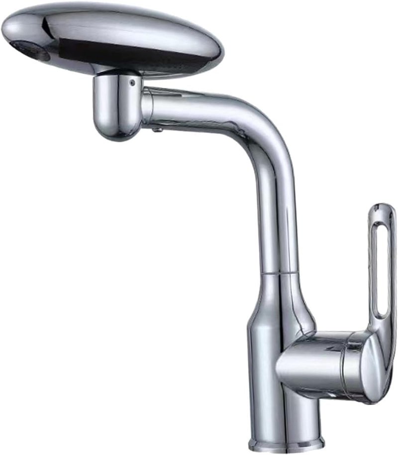 PIPULSE Hot Cold Mixer Tap 360 Rotatable PullOut Faucet with 4 Spray Modes Versatile Stainless Steel Bathroom Faucet Dual Flow with Universal Connector Water Drain Faucet - Image 1