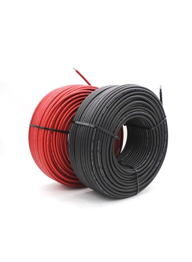 Nixesky كابل تمديد للطاقة الشمسية 100 قدم 30 متر 10AWG، 100 قدم أسود + 100 قدم أحمر 6mm² مع موصلات مقاومة للماء للذكور والإناث لمركبات RV، أنظمة الطاقة الكهروضوئية، مجموعة من 6 (100، أسود أحمر) - Image 2