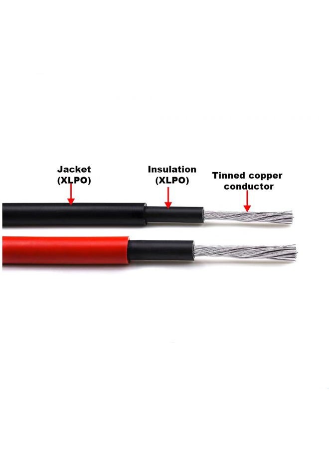 Nixesky كابل تمديد للطاقة الشمسية 100 قدم 30 متر 10AWG، 100 قدم أسود + 100 قدم أحمر 6mm² مع موصلات مقاومة للماء للذكور والإناث لمركبات RV، أنظمة الطاقة الكهروضوئية، مجموعة من 6 (100، أسود أحمر) - Image 3