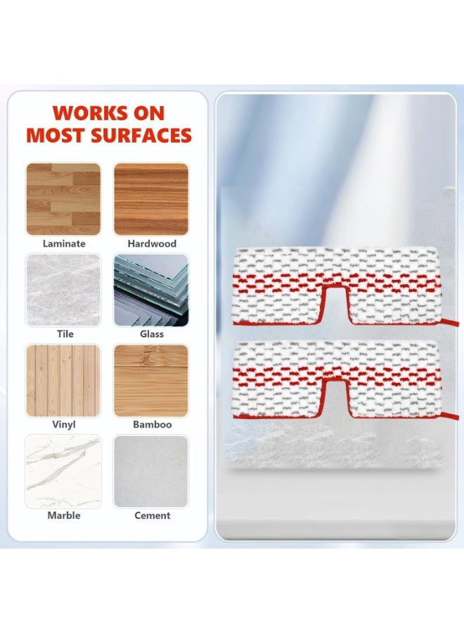 بكومور عبوة من قطعتين من وسادات ممسحة بخاخ ميكروفايبر متوافقة مع Vileda و O-Cedar ProMist MAX، قابلة للغسل وإعادة الاستخدام لتنظيف الأرضيات - Image 3