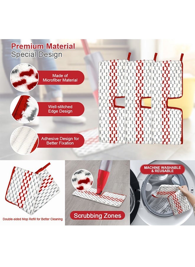 بكومور عبوة من قطعتين من وسادات ممسحة بخاخ ميكروفايبر متوافقة مع Vileda و O-Cedar ProMist MAX، قابلة للغسل وإعادة الاستخدام لتنظيف الأرضيات - Image 4