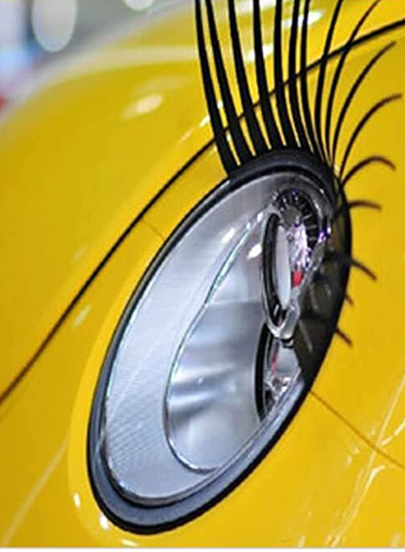 KASTWAVE Car Headlight Sticker, False Eye Lash Sticker Cute Car Eyelashes Funny Eyelashes Auto Head Lamp Decoration Decals 2pcs for Volkswagen Beetle Withstands All Weather Driving Conditions  - Image 4