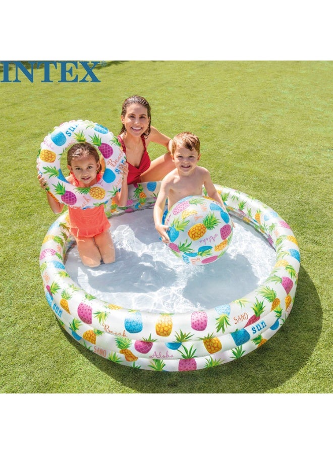 INTEX 3 Piece Play Pool Set，Inflatable Pool 132×28CM,Perfect Choice for Indoor Entertainment and Outdoor Activities for Kids - Image 1