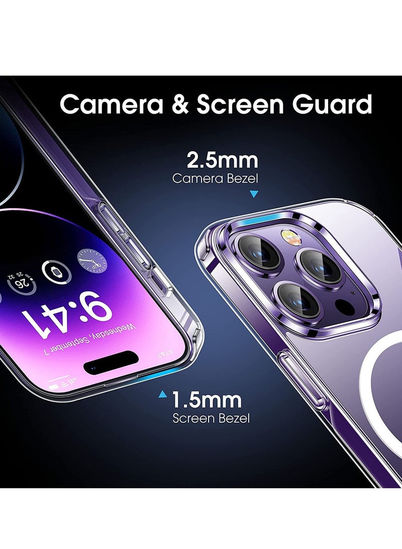 iPhone 14 Pro Case, [Compatible with MagSafe] [10FT Military Drop Protection] Strong Magnetic Shockproof Protective Slim Thin iPhone 14 Pro Cover 6.1 inch 2022-Crystal Clear - Image 3