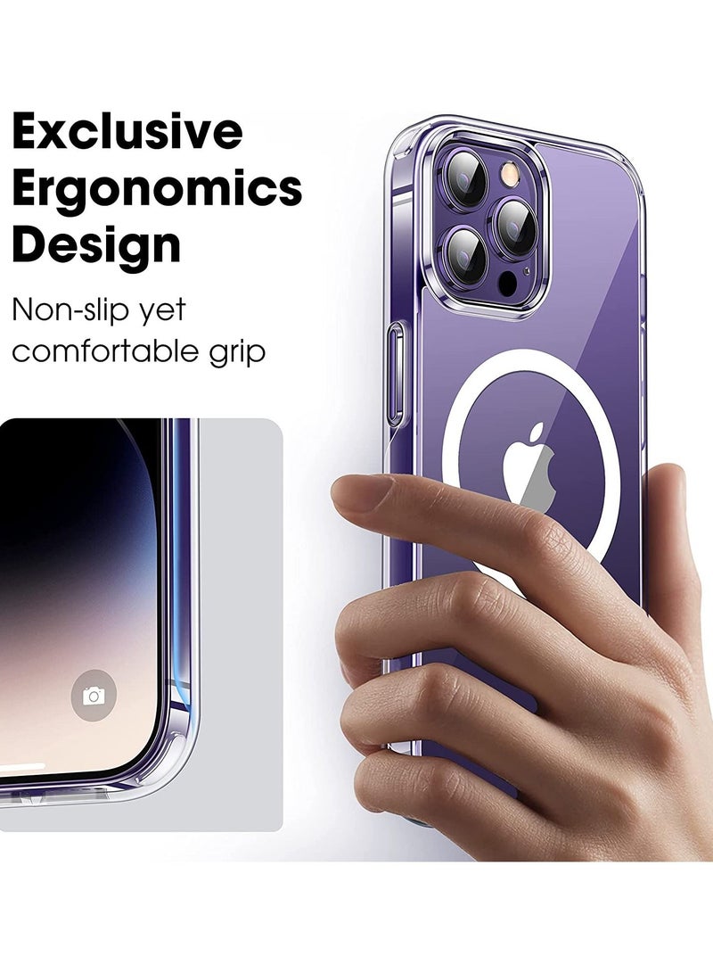 iPhone 14 Pro Case, [Compatible with MagSafe] [10FT Military Drop Protection] Strong Magnetic Shockproof Protective Slim Thin iPhone 14 Pro Cover 6.1 inch 2022-Crystal Clear - Image 4