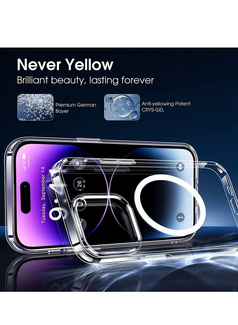 iPhone 14 Pro Case, [Compatible with MagSafe] [10FT Military Drop Protection] Strong Magnetic Shockproof Protective Slim Thin iPhone 14 Pro Cover 6.1 inch 2022-Crystal Clear - Image 5