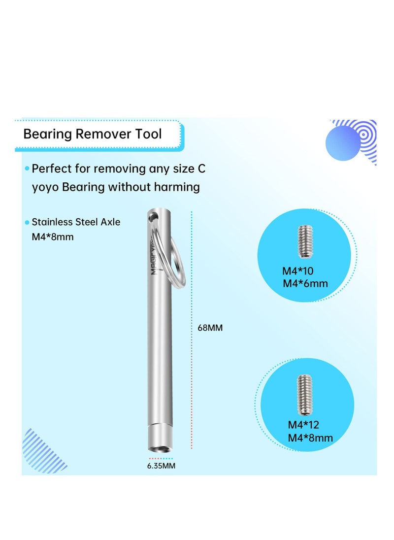 SYOSI - Complete Yoyo Bearing Pack 10 Ball Golden Unresponsive Yoyo Bearing  Size C 8 Ball Yoyo Bearing  Narrow C Responsive Yoyo Bearing  Bearing Removal Tool  6 Yoyo Strings  6 Yoyo Axles - Image 1