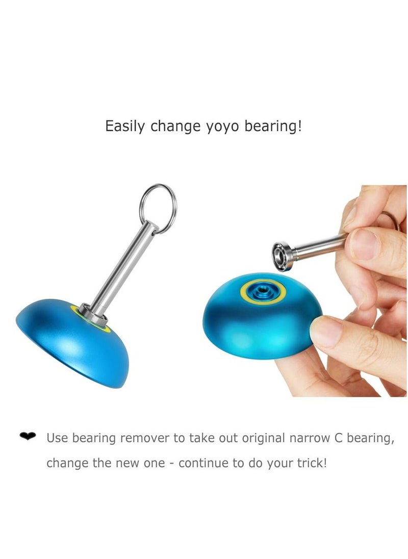 SYOSI - Complete Yoyo Bearing Pack 10 Ball Golden Unresponsive Yoyo Bearing  Size C 8 Ball Yoyo Bearing  Narrow C Responsive Yoyo Bearing  Bearing Removal Tool  6 Yoyo Strings  6 Yoyo Axles - Image 1