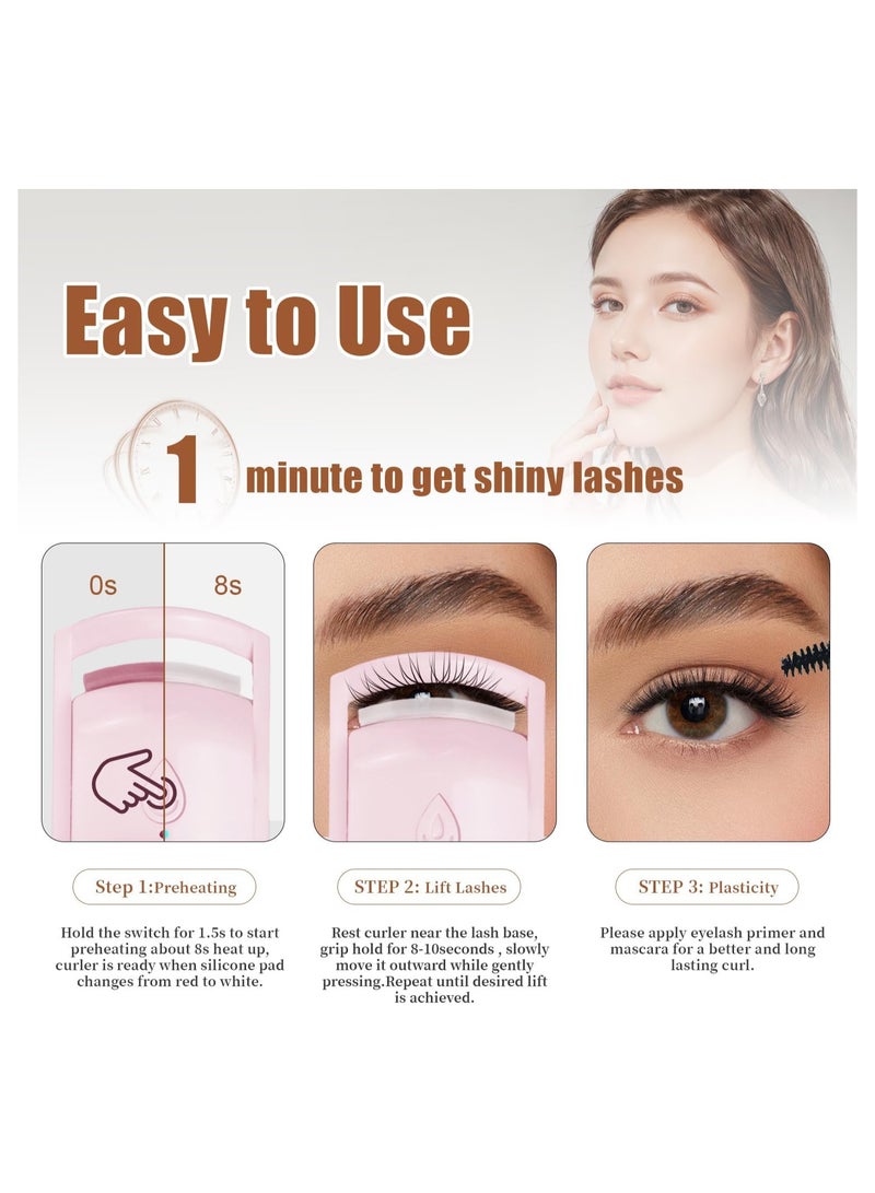Generic 2025 C-Shaped Heated Eyelash Curler Fast Heat Up in 8s - Rechargeable Electric Eyelash Curler for 24-Hours Long Lasting Curls - Safe Anti-Burn Lash Curler Elevate Your Beauty with Stunning Lashes  - Image 4