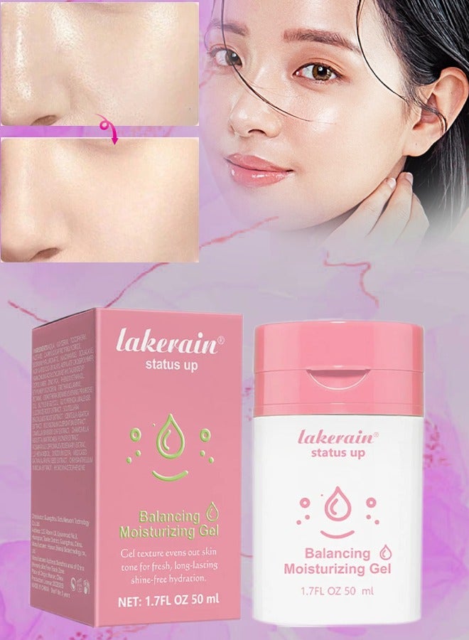 50ml Balancing Moisturizing Gel Status Up Face Balancing Oil Evens Out Skin Tone for Fresh Long Lasting Shine Free Hydration Anti Blue Light Protection and Repair Blue Light Damage Moisturizing Cream