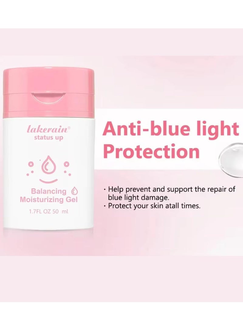 50ml Balancing Moisturizing Gel Status Up Face Balancing Oil Evens Out Skin Tone for Fresh Long Lasting Shine Free Hydration Anti Blue Light Protection and Repair Blue Light Damage Moisturizing Cream