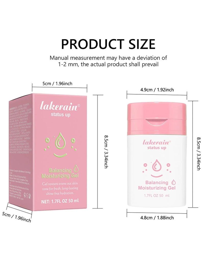 50ml Balancing Moisturizing Gel Status Up Face Balancing Oil Evens Out Skin Tone for Fresh Long Lasting Shine Free Hydration Anti Blue Light Protection and Repair Blue Light Damage Moisturizing Cream