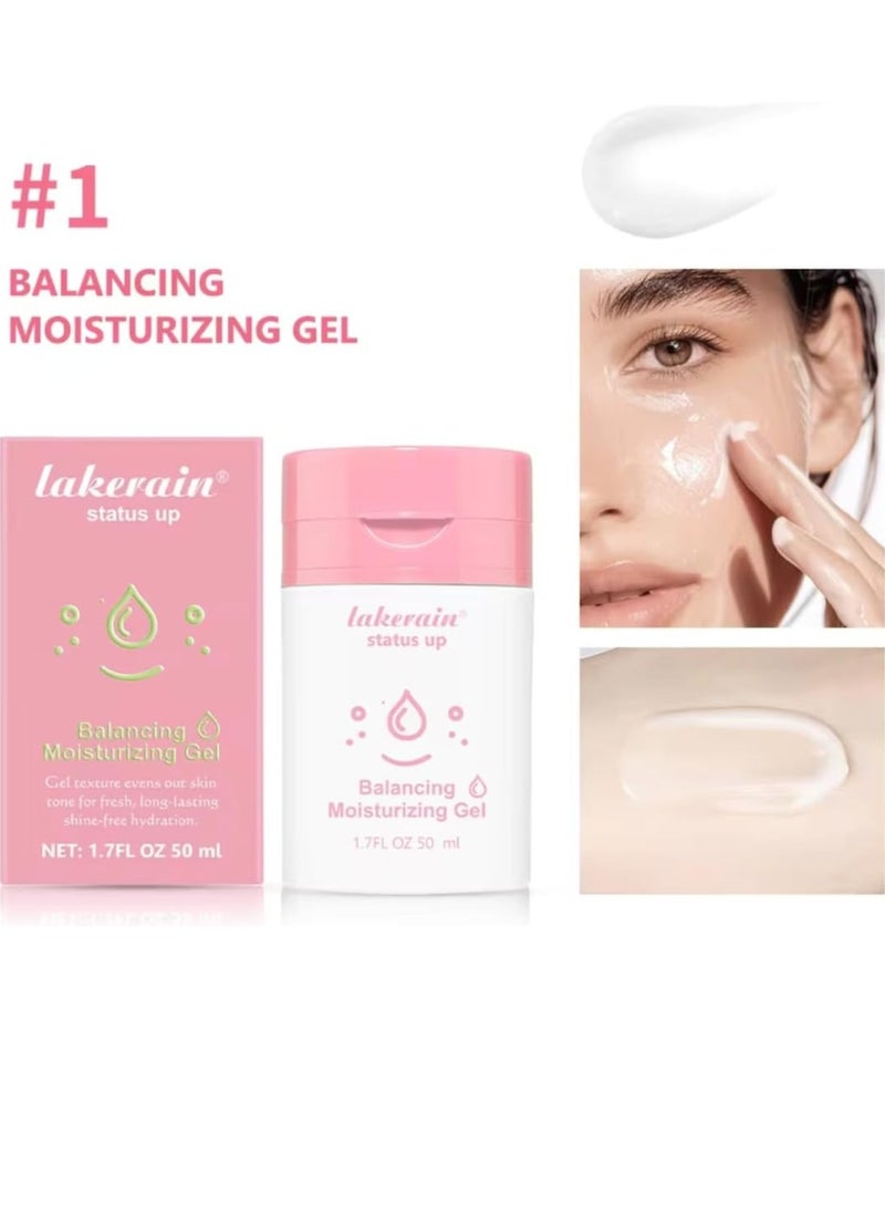 50ml Balancing Moisturizing Gel Status Up Face Balancing Oil Evens Out Skin Tone for Fresh Long Lasting Shine Free Hydration Anti Blue Light Protection and Repair Blue Light Damage Moisturizing Cream