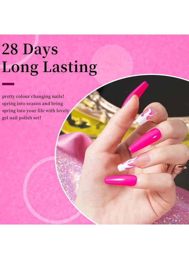 MAYCHAO 15ML Hot Pink Gel Nail Polish 1Pc Bright Pink Gel Polish Soak Off UV LED Nail Varnish Nail Art Starter Manicure Salon DIY at Home, 0.5 OZ - Image 4