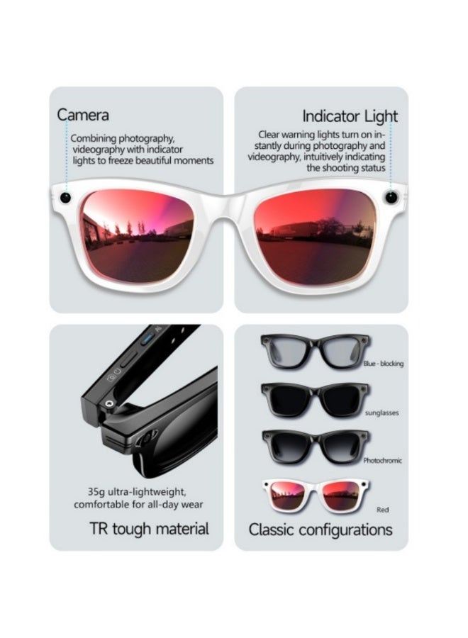 Domars AI Smart Glasses, Outdoor Sports Sunglasses , Bluetooth Smart Glasses for Men Woman with Translation, IP65 Waterproof, Open-Ear Music & Calls, Dual Mic Noise ReductionBlack metal frame + black sunglasses - Image 2