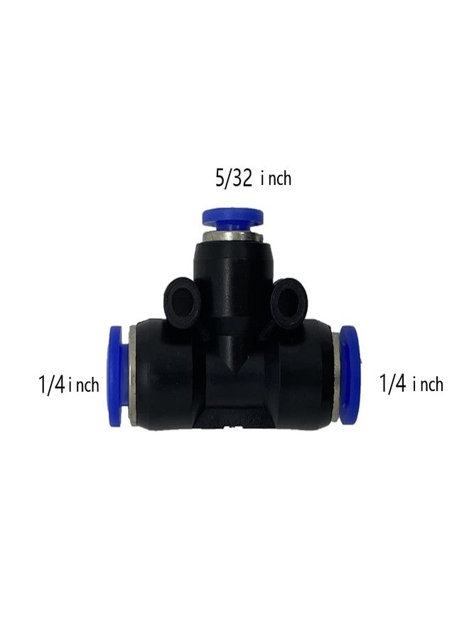 ROZESAZZ 5 Pcs 1/4" x 5/32"x 1/4" Pneumatic T Shaped 3 Way Tube Reducer Connector,Quick Push to Connect Tee Fitting - Image 2