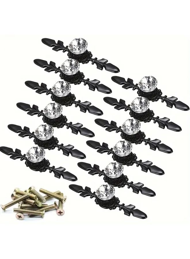 Luxury Zinc Alloy Drawer Pulls 8pcs 17cm Crystal Glass Diamonds For Kitchen Bathroom Office Furniture - Image 1
