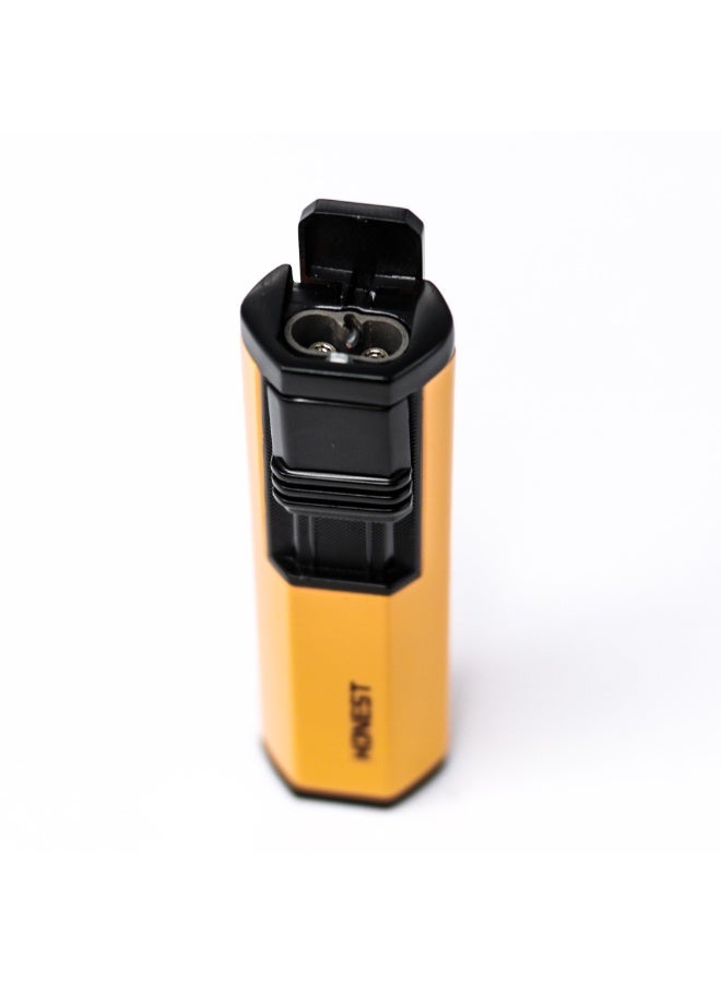 Honest Windproof Metal Lighter Dual Jet Flame Refillable – Portable Outdoor Lighter for Cigar, BBQ, Camping & Daily Use (Without Gas) - Image 5