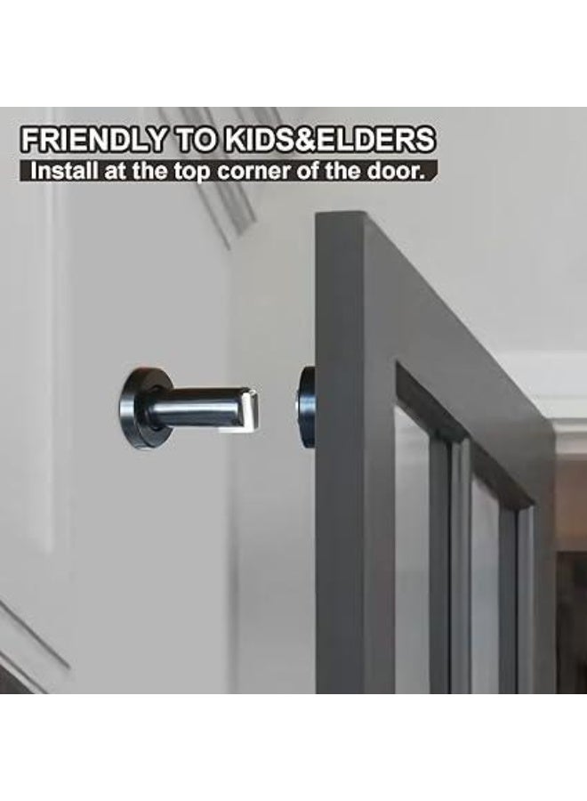 2 Black Stainless Steel Magnetic Door Stoppers (Floor and Wall Mount) - Image 3