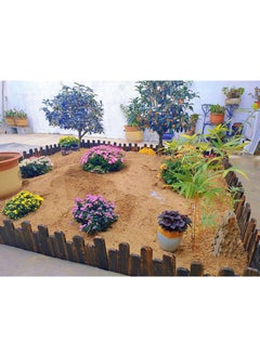 LINGWEI Decorative Wooden Garden Fence Interlocking Border Panels Garden Edging Landscape Picket Border Solid Fence Panels Carbonized Wood Lawn Patio Fencing Barrier  - Image 5