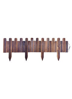 LINGWEI Decorative Wooden Garden Fence Interlocking Border Panels Garden Edging Landscape Picket Border Solid Fence Panels Carbonized Wood Lawn Patio Fencing Barrier  - Image 1