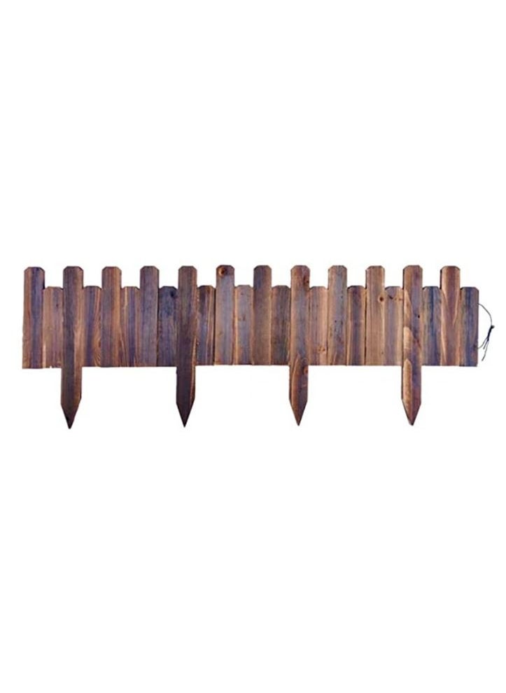 LINGWEI Decorative Wooden Garden Fence Interlocking Border Panels Garden Edging Landscape Picket Border Solid Fence Panels Carbonized Wood Lawn Patio Fencing Barrier  - Image 1