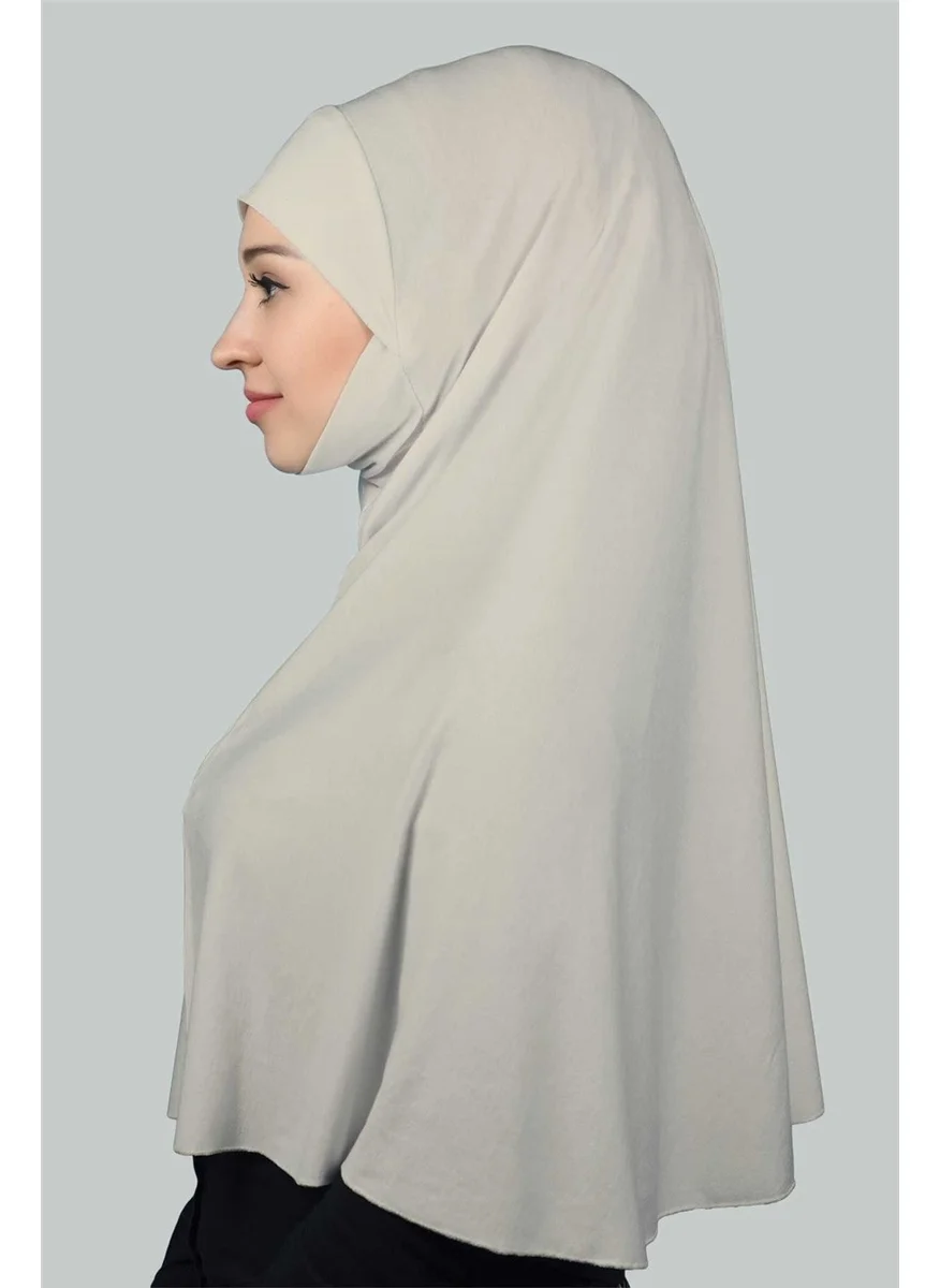 Altobeh Ready-made Turban Practical Scarf with Veil Hijab with Nikap - Prayer Cover Soufflé (3Xl) - Dark Cream