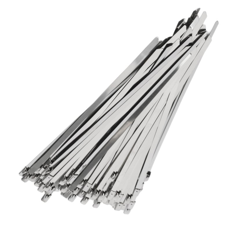 200Pcs Stainless Steel Cable Tie 4.6mm Width Hose Zip Tie Self Locking Set Kit for Wire Line - Image 1