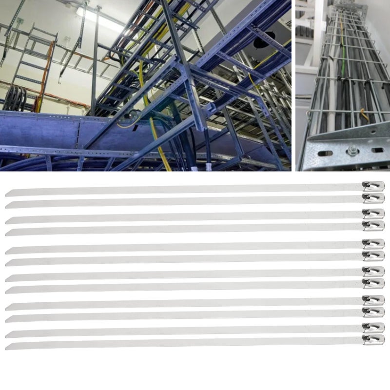 200Pcs Stainless Steel Cable Tie 4.6mm Width Hose Zip Tie Self Locking Set Kit for Wire Line - Image 5