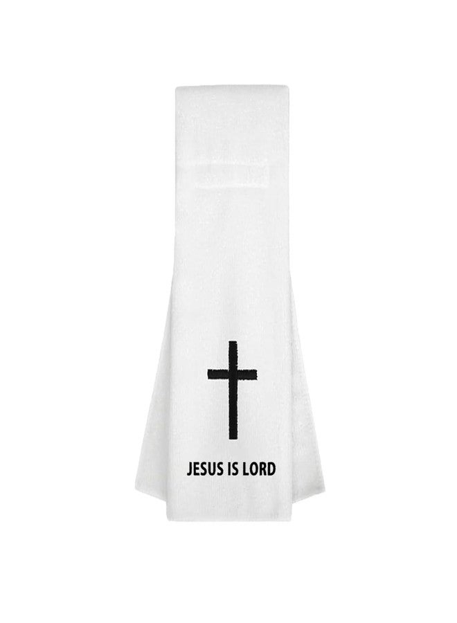 STSTECH 1 Pcs Christian Cross Football Towel,Cotton Quarterback QB Sports Towel with Hook and Loop Closure,Bible Cross Design for Football,Gym, Field Training (White) - Image 1