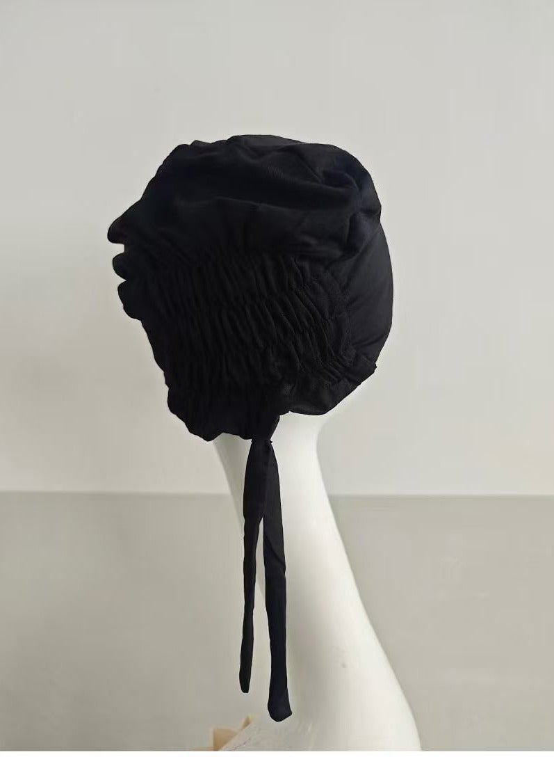 Women Under Scarf Chemo Headwear Hat Hijab Cap Islamic Muslim with Tie-Back Closure 