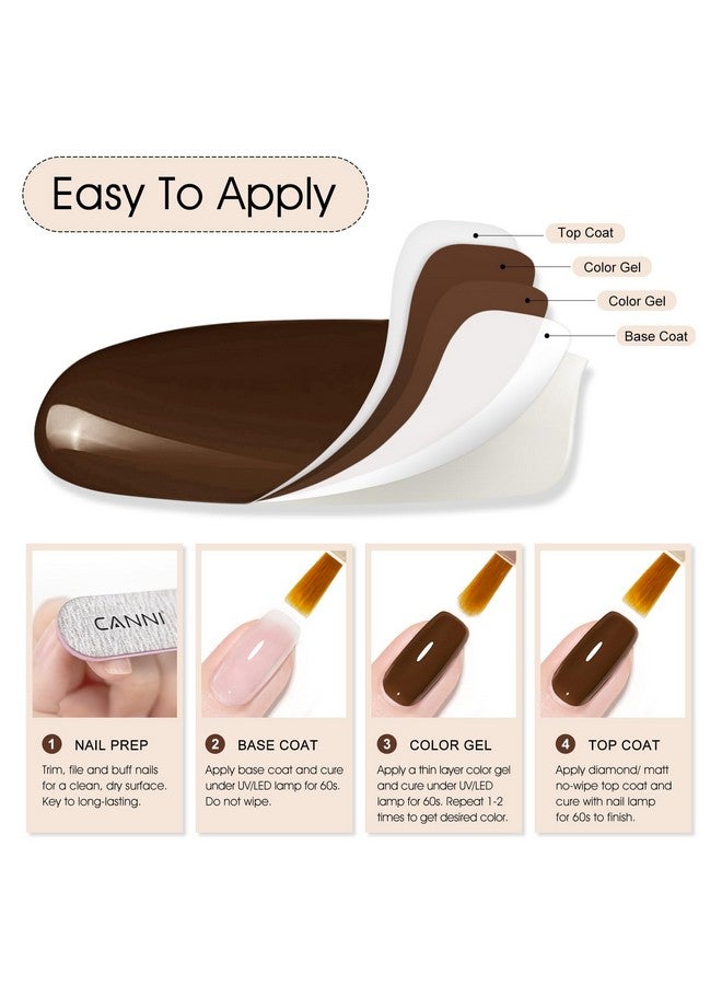 كاني  طلاء أظافر جل بني داكن من CANNI، قطعة واحدة من طلاء الأظافر الجل البني، طلاء أظافر بني من القهوة الأيرلندية، جل لامع للغاية، قابل للغسل، طلاء أظافر جل فرنسي، صالون تجميل، اصنعها بنفسك - Image 5