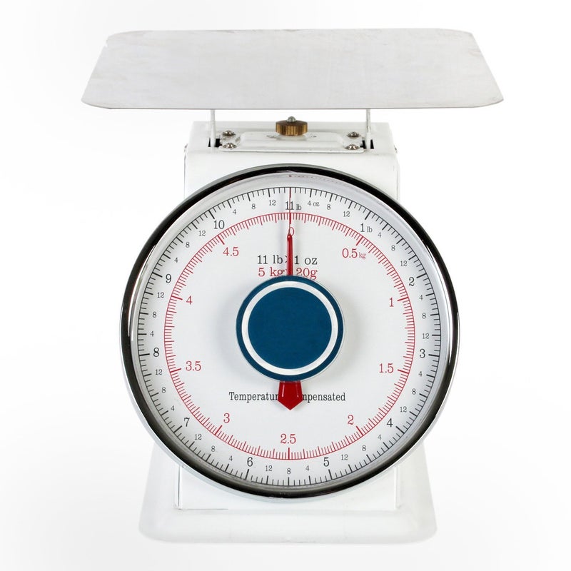 SCSL003 Scale, Portion, 11 lb. Capacity, Zero-Adjust dial, top Loading, Counter Model, Stainless Steel Platform, Enamel Finish