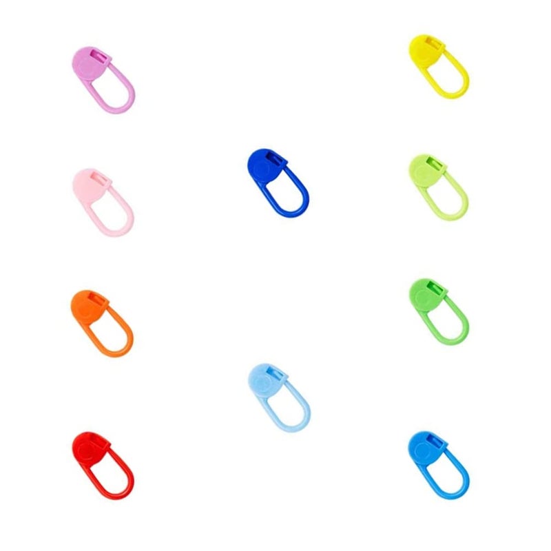 Locking Stitch 10 PCS Locking Stitch Markers Colorful Crochet Stitch Markers Plastic Safety Pins for Knitting DIY CrochetColor Random