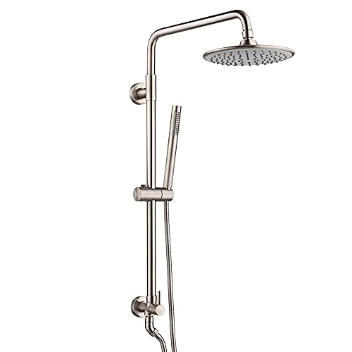 sumerain Brushed Nickel Retrofit Shower Systems with 9 Inch Rain Shower Head - Image 1