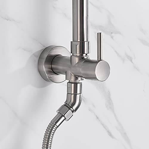 sumerain Brushed Nickel Retrofit Shower Systems with 9 Inch Rain Shower Head - Image 5
