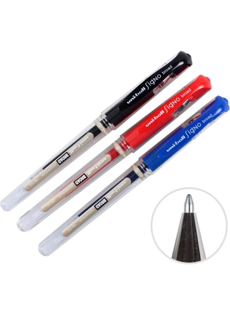 Ec Shop Unibal UM-153 Signo Broad Signing Pen 1.0 mm 3 Pack Mixed Color