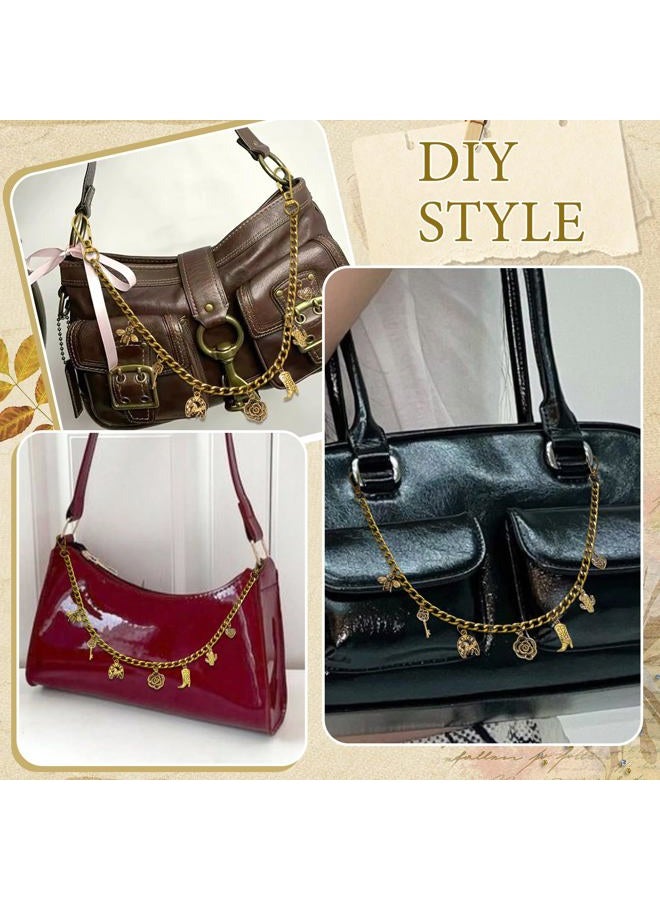 BELICEY Gold Charms Chain Western Cowgirl Chains for Handbag Vintage Flower Heart Purse Chain Boot Horse Cactus Bag Accessories for Shoulder Crossbody - Image 4
